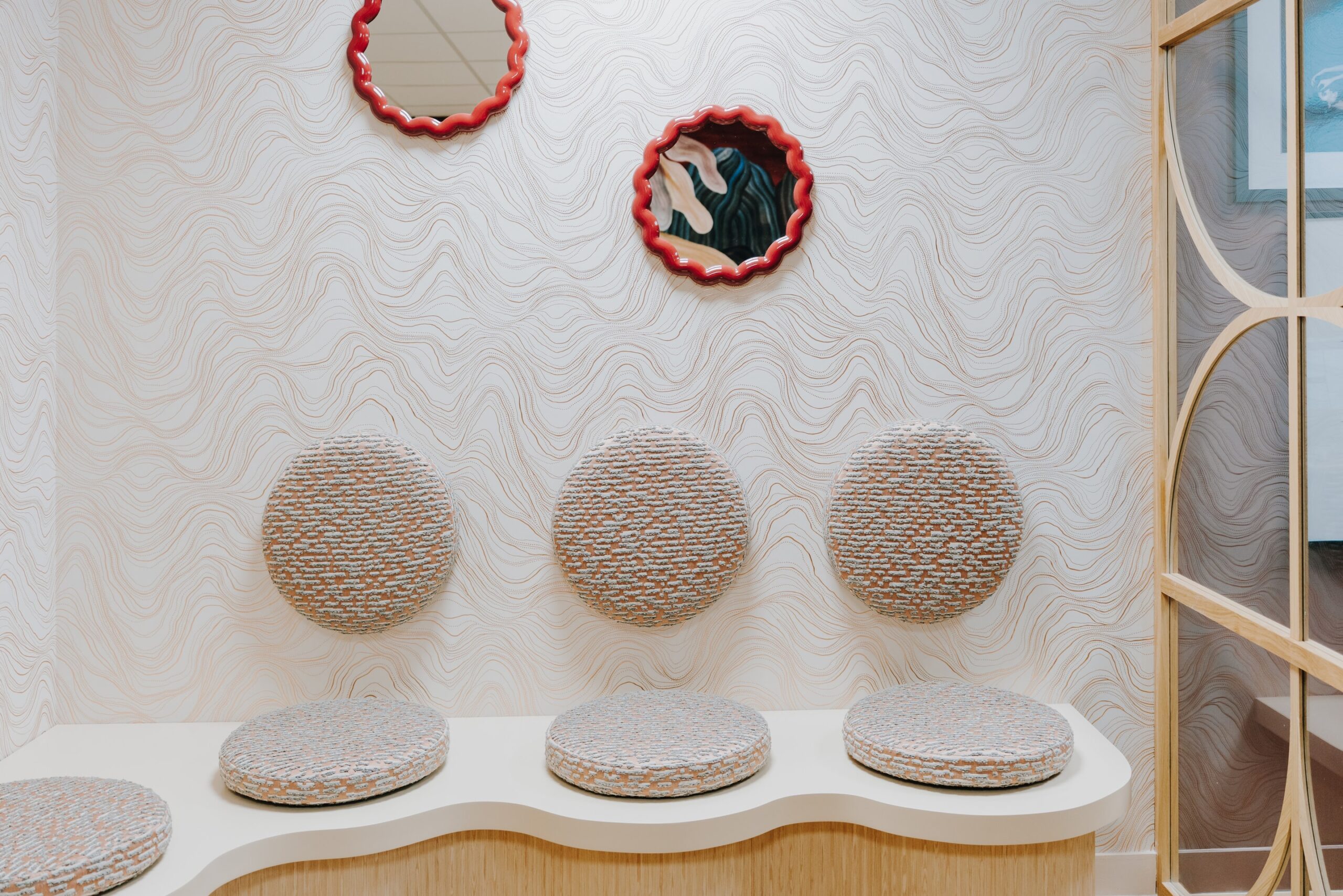 Banquette, unique, décoration banquette tapissée